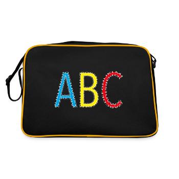ABC- Schulstart, Schulkind - Retro Tasche - Schwarz/Gold - Hinten