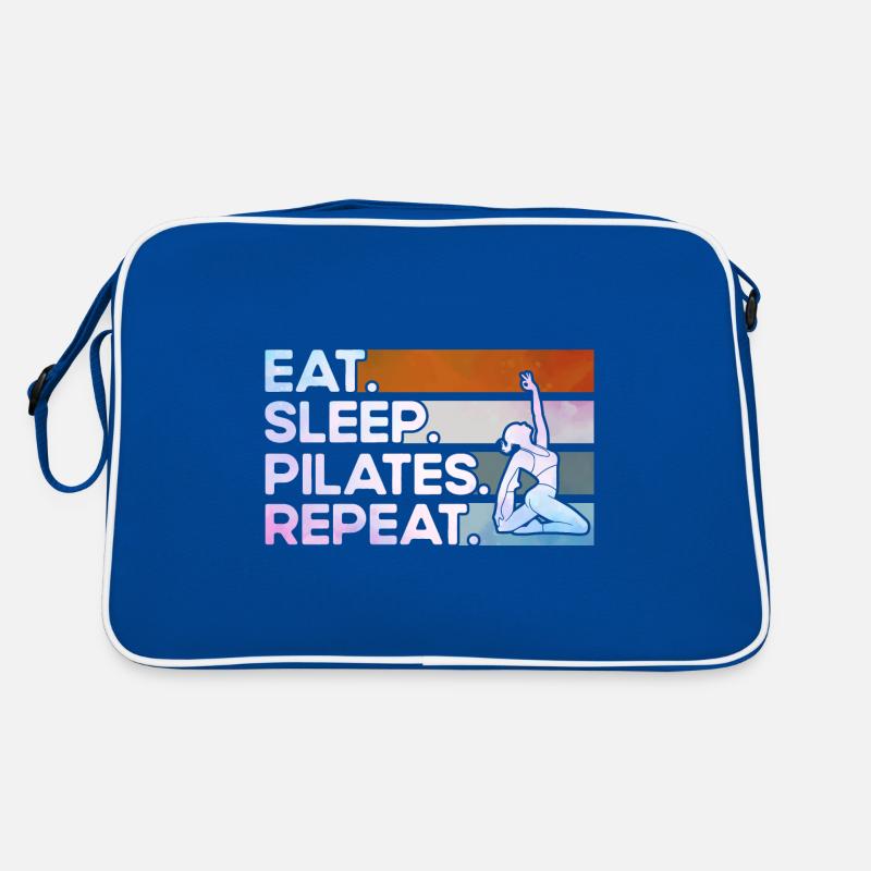 Pilates Eat Sleep Pilates Repeat Geschenk Retro Tasche