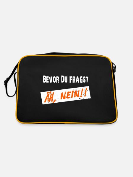 Avant que vous ne demandiez, NON ! - Dire clairement - Sac Retro - noir/or - Dos