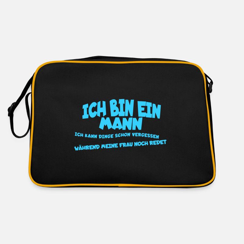 Ich bin ein Mann, Dinge vergessen Humor Retro Tasche