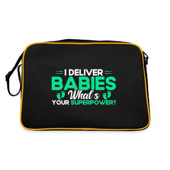 Obstetrician Doula Midwife Gift - Retro Bag - black/gold - Back