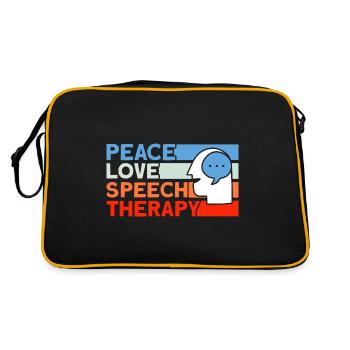 Logopäde Sprachtherapie Therapie-Assistent Geschen - Retro Tasche - Schwarz/Gold - Hinten