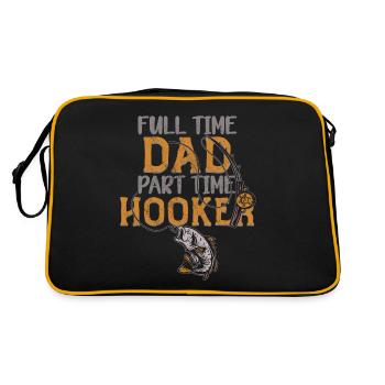Pêcheur Papa Pêche Humour Père Pêche - Sac Retro - noir/or - Dos