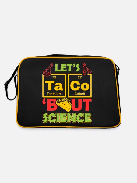 Let’s Taco Bout Science Chimie Humour Dire Drôle - Sac Retro - noir/or - Dos