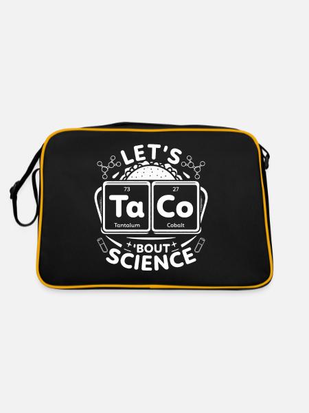 Let’s Taco Bout Science Chimie Humour Dire Drôle - Sac Retro - noir/or - Dos