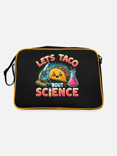 Let's Taco Bout Science Teacher Student Funny Joke - Retro Bag - black/gold - Back