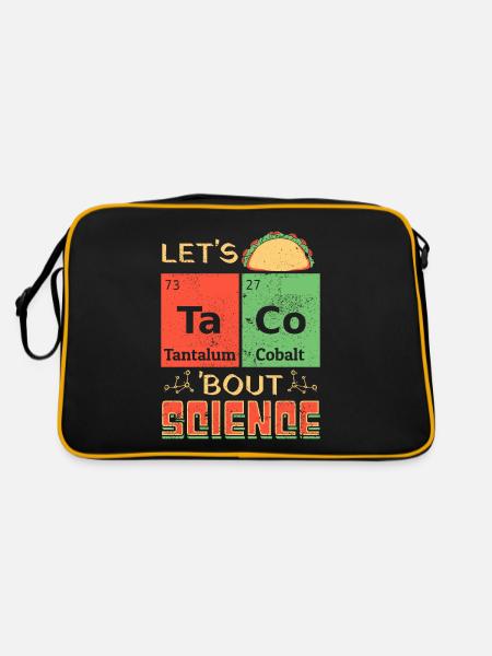 Let's Taco Bout Science Teacher Student Funny Joke - Retro Bag - black/gold - Back