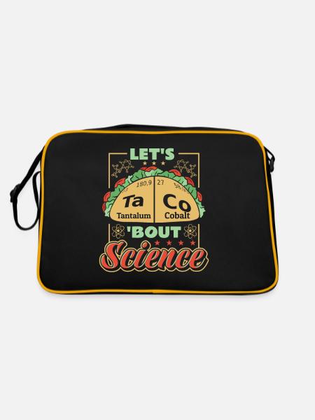 Let's Taco Bout Science Teacher Student Funny Joke - Retro Bag - black/gold - Back