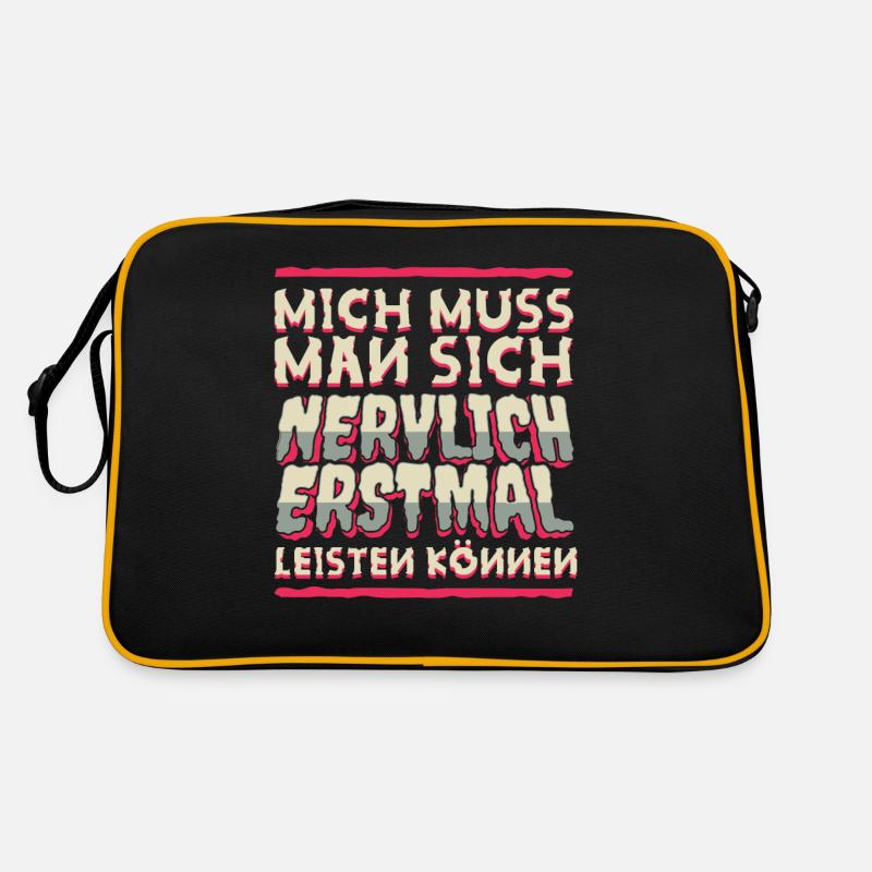 Mich Muss Man Sich Nervlich Erstmal Leisten Können - Retro Tasche - Schwarz/Gold