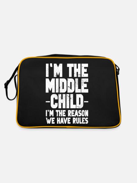 Famille Enfants Frères et sœurs Idée cadeau drôle - Sac Retro - noir/or - Dos