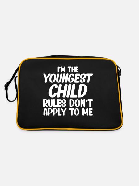 Famille Enfants Frères et sœurs Idée Cadeau Drôle - Sac Retro - noir/or - Dos