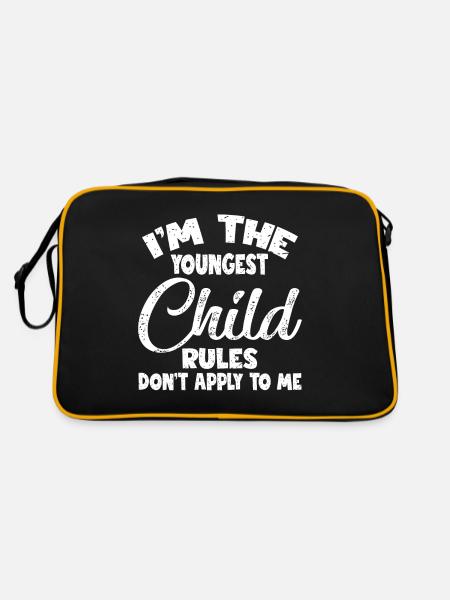 Famille Enfants Frères et sœurs Idée Cadeau Drôle - Sac Retro - noir/or - Dos