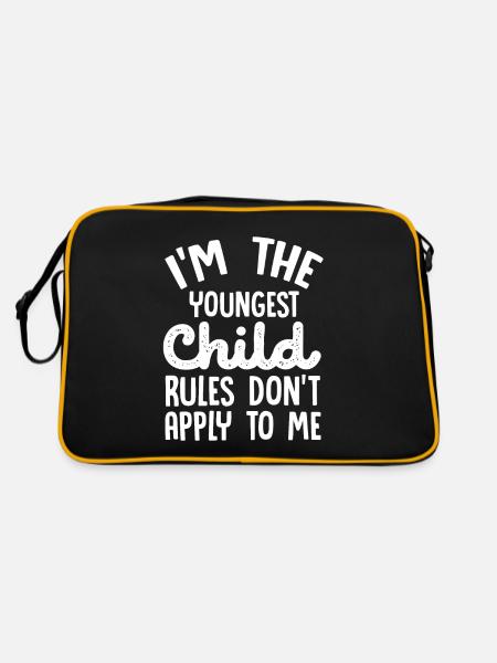 Famille Enfants Frères et sœurs Idée Cadeau Drôle - Sac Retro - noir/or - Dos