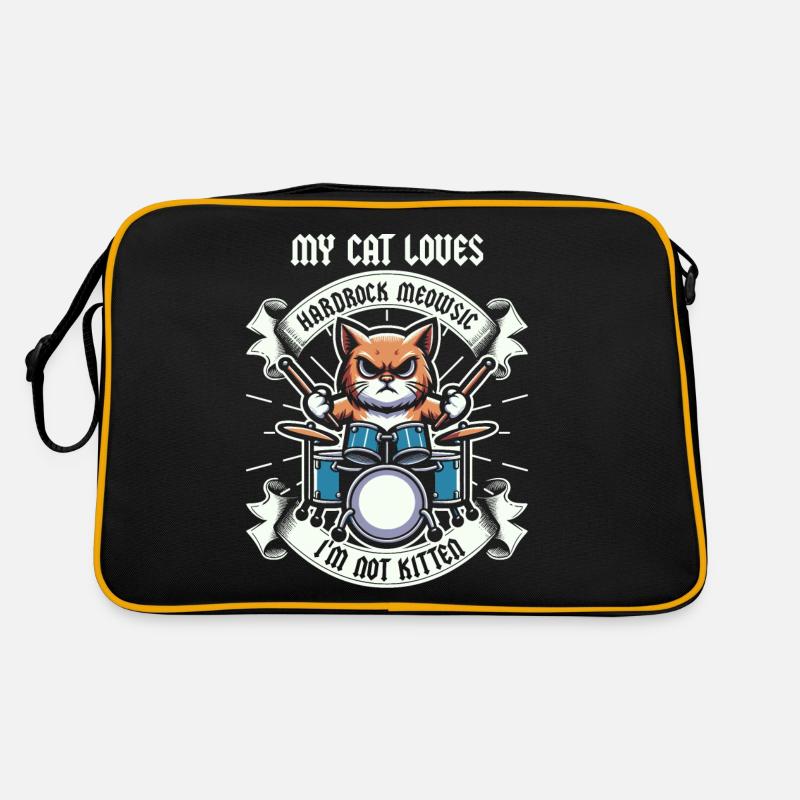 Katze Rock Musik Humor Lustig Geschenkidee Retro Tasche