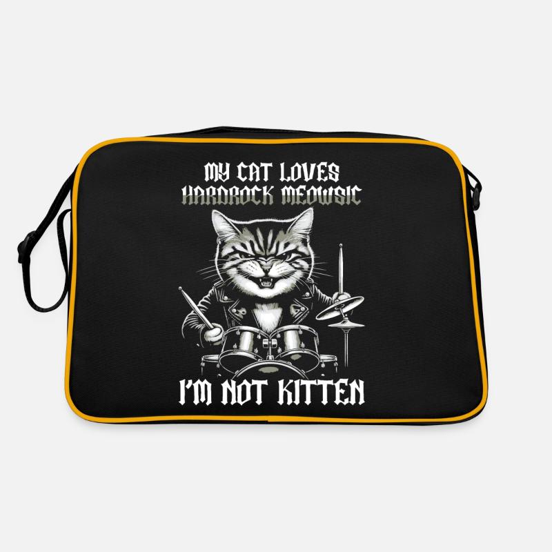 Cat Rock Music Humor Funny Gift Idea Retro Bag
