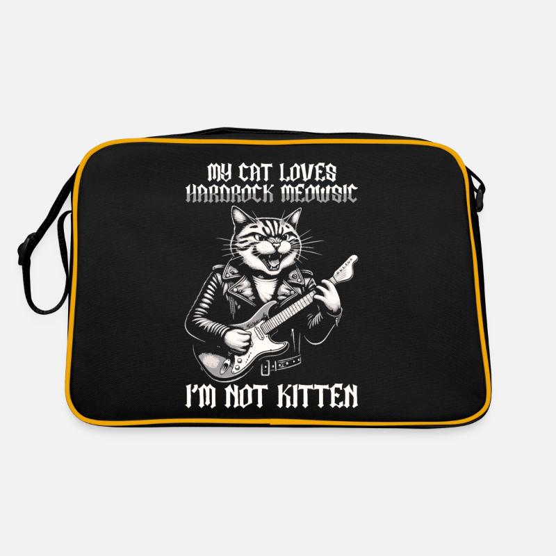 Katze Rock Musik Humor Lustig Geschenkidee Retro Tasche