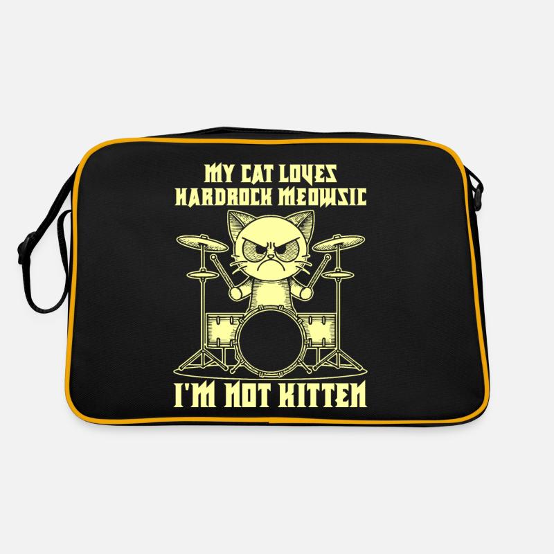 Katze Rock Musik Humor Lustig Geschenkidee Retro Tasche