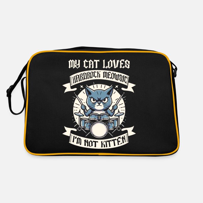 Katze Rock Musik Humor Lustig Geschenkidee Retro Tasche