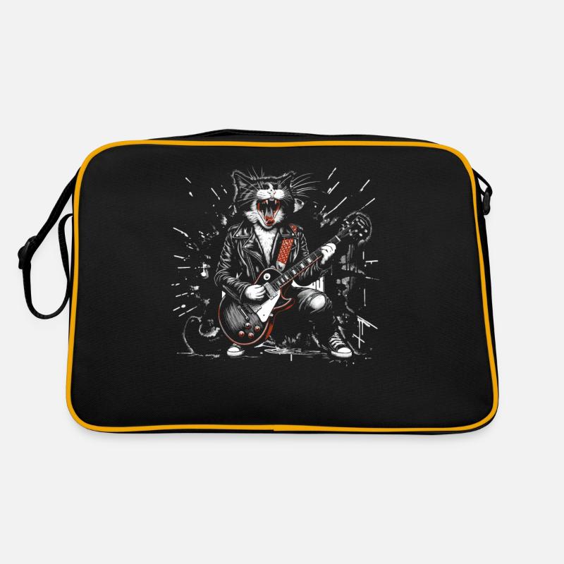 Rock Music Cat Funny Humor Gift Idea Retro Bag
