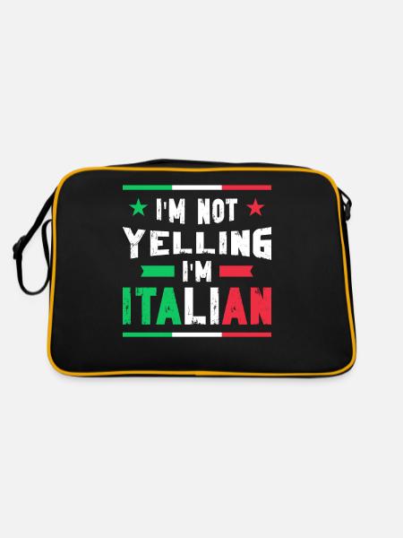 Italian Italian Italy Gift Idea Humor - Retro Bag - black/gold - Back
