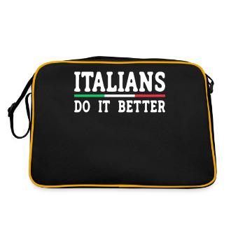Italian Italy Funny Saying Gift Idea - Retro Bag - black/gold - Back