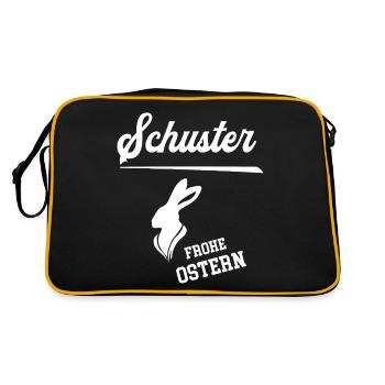 Schuster Frohe Ostern Ostergeschenk Schusterei - Retro Tasche - Schwarz/Gold - Hinten