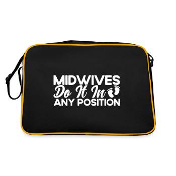 Obstetrician Midwife LD Work Gift - Retro Bag - black/gold - Back