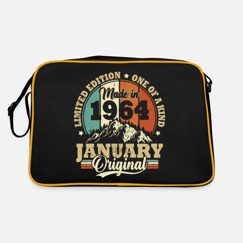 Geburtstagsgeschenk Januar 1964 Vintage Retro - Retro Tasche - Schwarz/Gold