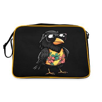 Raven Crow Comic Funny Summer - Retro Bag - black/gold - Back
