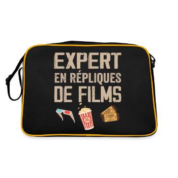 Expert en répliques de films cadeau humour cinéma - Sac Retro - noir/or - Dos