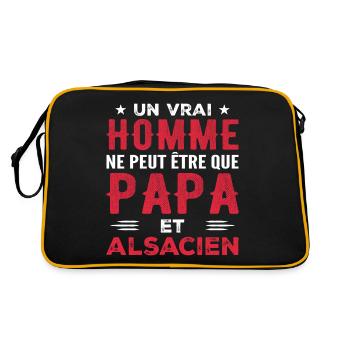 Un vrai homme n'est que papa et alsacien - Sac Retro - noir/or - Dos