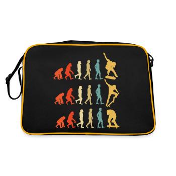 Skateboard Evolution Geschenk - Retro Tasche - Schwarz/Gold - Hinten