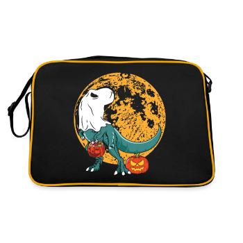 Citrouille dinosaure d’Halloween - Sac Retro - noir/or - Dos