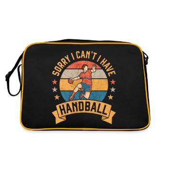 Ich kann keinen Handball-Handball-Spaß haben - Retro Tasche - Schwarz/Gold - Hinten