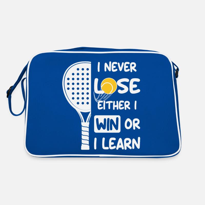 Padel Ich verliere nie, entweder ich gewinne oder ich lerne Retro Tasche