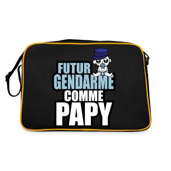 futur gendarme comme papy - Sac Retro - noir/or - Dos