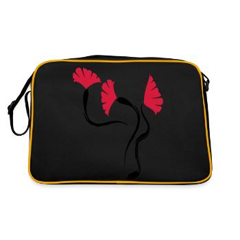 poppies_flowers - Retro Tasche - Schwarz/Gold - Hinten