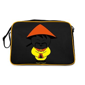 chinese - Retro Tasche - Schwarz/Gold - Hinten