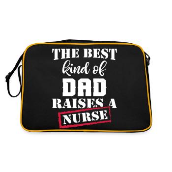 The Best Dad Raises A Nurse - Retro Tasche - Schwarz/Gold - Hinten