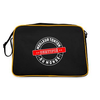 certifié meilleur tonton du monde - Sac Retro - noir/or - Dos