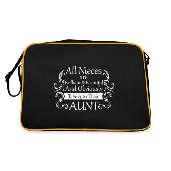 Alle Nichten sind hell und schön - Retro Tasche - Schwarz/Gold - Hinten