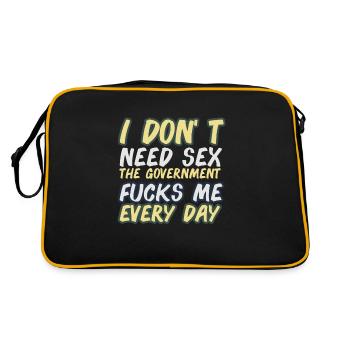 Je n'ai pas besoin de sexe Le gouvernement me baise tous les jours - Sac Retro - noir/or - Dos