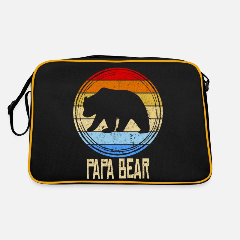 Stolzer glücklicher Papa Bär Vater Funny Retro Tasche