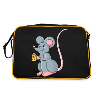 Maus - Retro Tasche - Schwarz/Gold - Hinten
