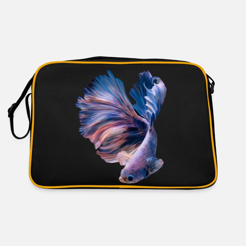 Betta Fish , aqarium hobby - Retro Tasche - Schwarz/Gold
