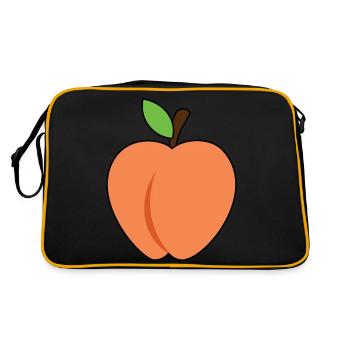 Pfirsich - Retro Tasche - Schwarz/Gold - Hinten