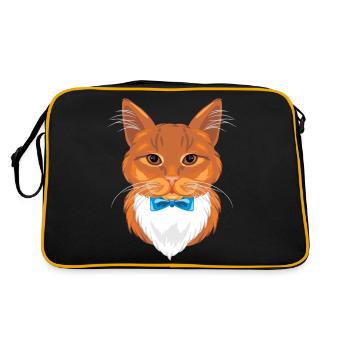 Portrait of a funny ginger cat with a bow tie - Retro Bag - black/gold - Back