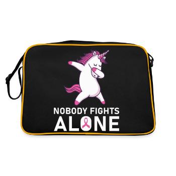 Personne ne lutte seul contre le cancer du sein - Sac Retro - noir/or - Dos