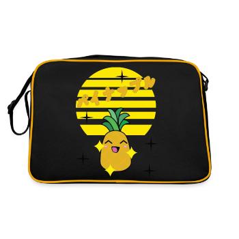 kawaii pineapple fun - Retro Tasche - Schwarz/Gold - Hinten
