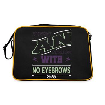 electric shock gift idea funny sayings craft - Retro Tasche - Schwarz/Gold - Hinten